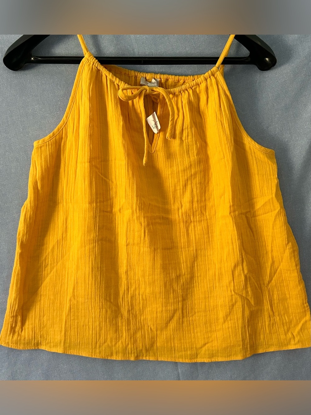 LOFT Mustard Yellow Sleeveless Tie-Neck Women’s Top